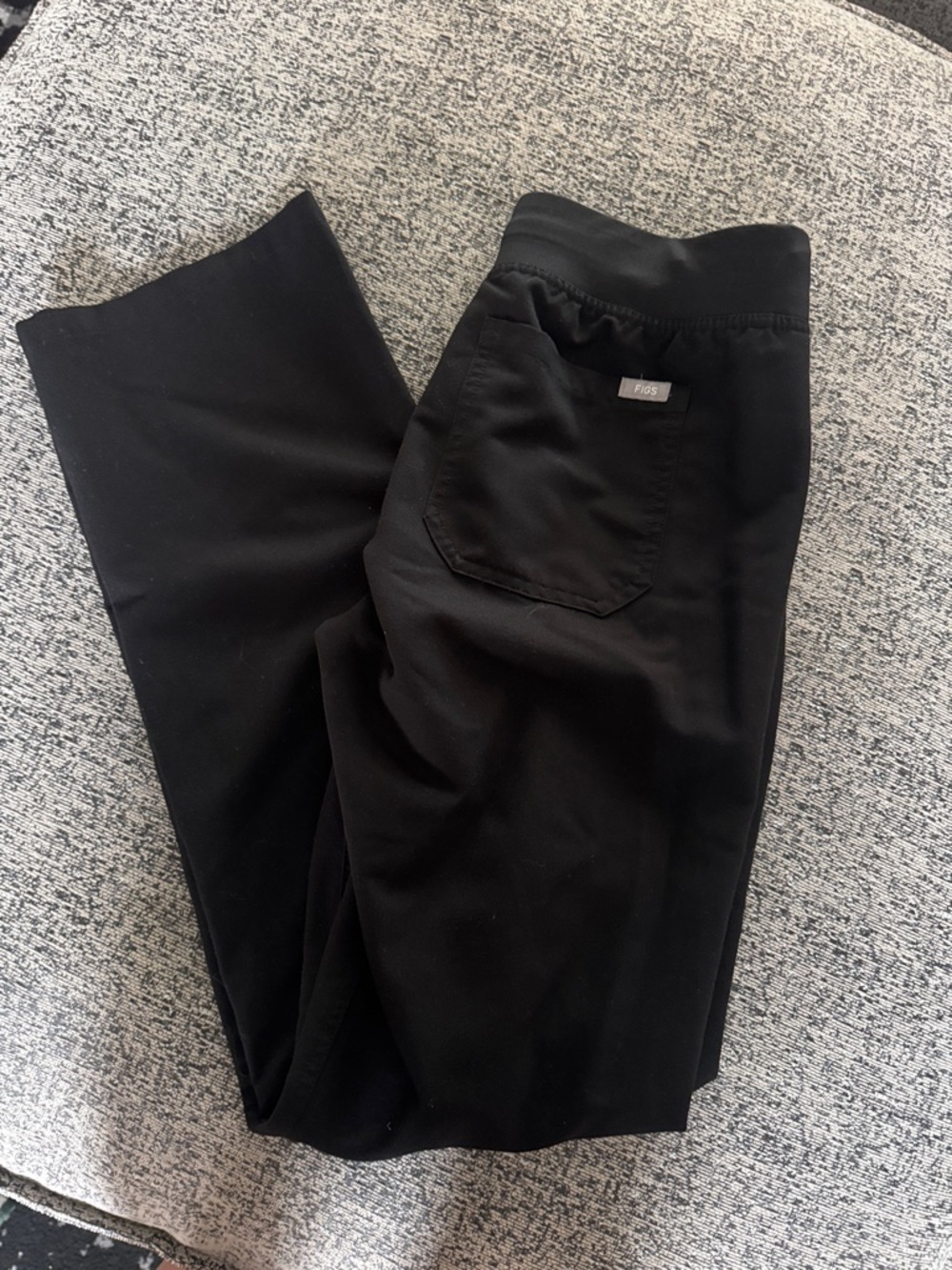 Figs Black Medical Scrub Pants with Back Patch Pocket